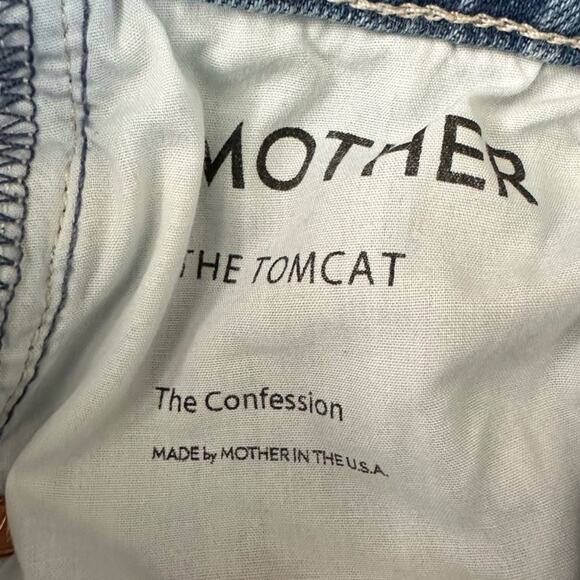 Mother Denim Tomcat Ankle Jeans in Confession Wash | High Waist Distressed | 25 - Picture 11 of 16
